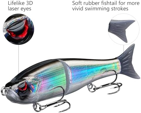 Bassdash SwimShad Glide Baits Jointed Swimbait Bass Pike Salmon Trout Muskie Fishing Lure - Image 4
