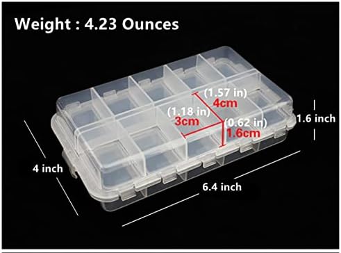 2x Small Hard Fishing Tackle Box Portable Case Hooks Lure Baits Storage Box Containers For Storing Swivels Jigs Hooks Sinker,20 Compartments (White) - Image 2