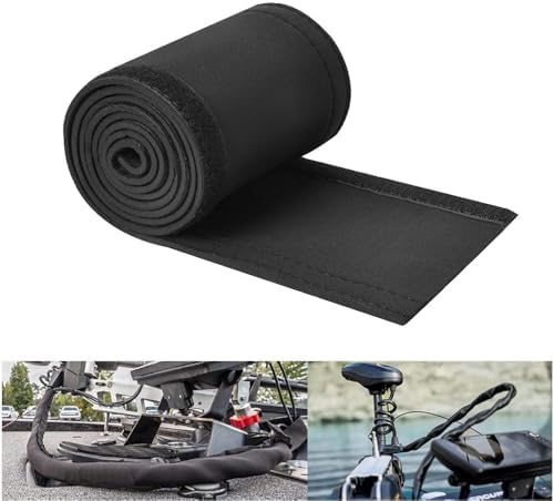 YUKIIATIF Trolling Motor Cable Organizer Sleeve,60" Neoprene Cable Sleeve for Trolling Motor Wire Cover Black by Unknown