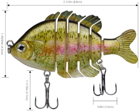 BASSDASH SwimPanfish Multi Jointed Bluegill Bass Fishing Lure Swimbaits - Image 2