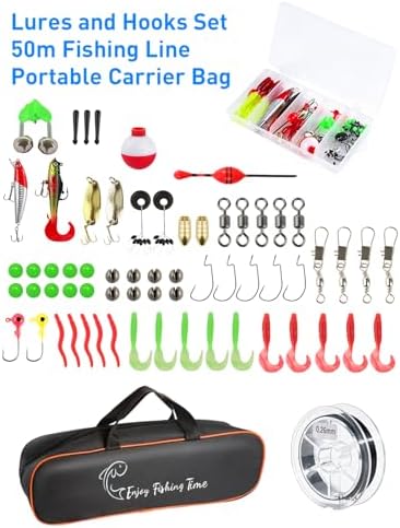 Fishing Pole Kit, Carbon Fiber Telescopic Fishing Rod and Reel Combo with Spinning Reel, Line, Bionic Bait, Hooks and Carrier Bag, Fishing Gear Set for Beginner Adults - Image 5