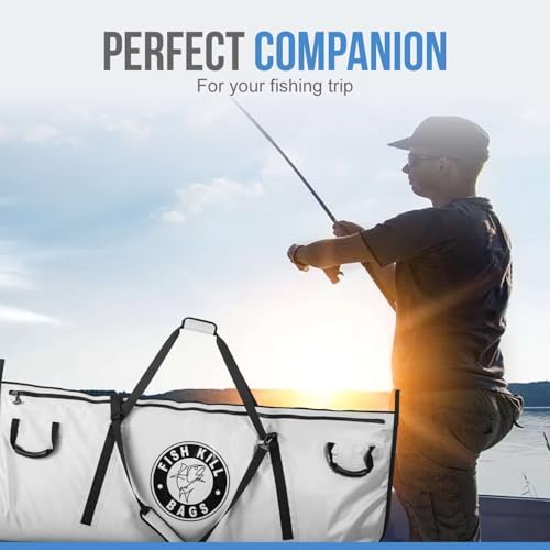 Flat PVC Tarpaulin Insulated Fish Cooler Kill Bag - Waterproof Fishing Cooler Bag with Easy Grip Carry Handles - Portable Soft Cooler - 3 Sizes - Image 2