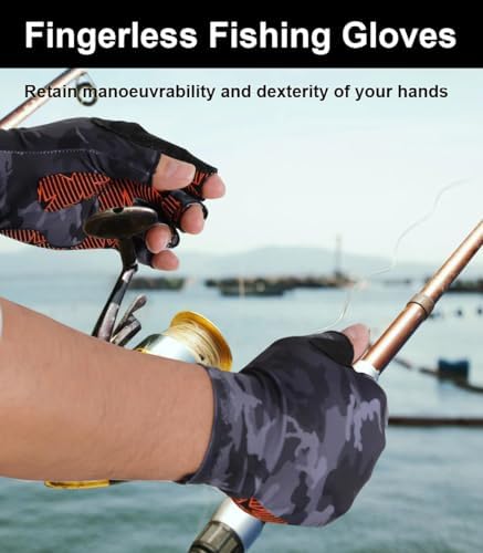 SUJAYU Anti-Slip Silicone Fishing Gloves for Men & Women - UV Sun Protection for Sailing, Kayaking, Paddling, Rowing - Fly Fishing Accessories - Image 2