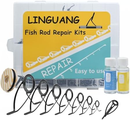 KW 55PCS Heavy Double Feet Fishing Surf Spinning Casting Saltwater Line Rod Replacement Guides Repair Kit with Epoxy Gule Set for Rod Building - Image 2