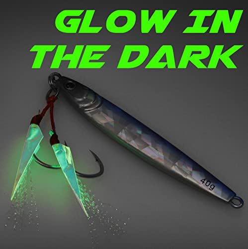 TRUSCEND Metal Fishing Jigs Lures with Hand-Polished, Colorfully Reflective Lead Fishing Spoons Glow Hard Swimbaits for Bass, Walleye, Trout, Salmon, Freshwater & Saltwater Fishing Gear Gifts for Men - Image 5