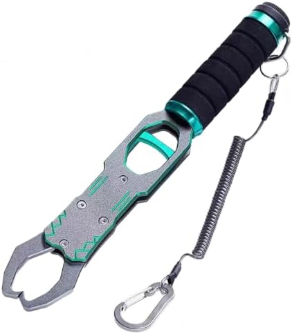 Fish Lip Gripper with 40lbs Built-in Weight Scale, 2-in-1 Fish Grabber Tool by SirChic