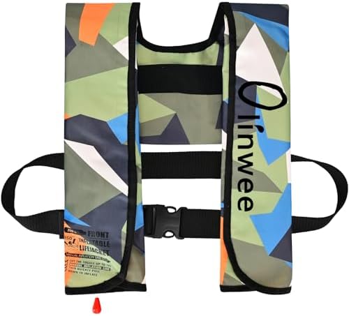 Adult Automatic Inflatable PFD Jacket, Adjustable and Lightweight Water Sports Vest for Kayak SUP Paddleboarding Boating Sailing Fishing (Buoyancy is Greater Than 150 N) by Unknown