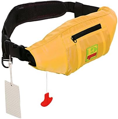 Top Safety Life Belt Pack with Whistle - Auto Inflatable Slim Waist Belt Life Vest Preserver PFD for Boating Fishing Sailing Kayaking Surfing Paddling Rafting Swimming - Adjustable Life Saving Vest by SafeMax