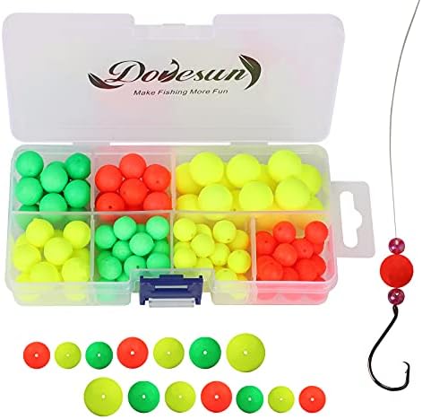 Dovesun 220/104/80/60/54/52/42pcs Pompano Rig Floats for Surf Fishing Foam Bobbers for Fishing Fly Fishing Bobbers Floats Bright Color Kit/Round/Cylindrical/Heart/Bullet/Pill/Spin Shape by Dovesun