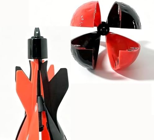ABS Bait Thrower Rocket Fishing Feeder – Impact-Open Design for Long Distance Casting – Durable Bait Launcher for Carp, Catfish & Coarse Fishing – 22.5cm (8.86 Inch) Black & Red - Image 3