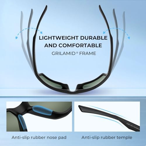 KastKing Osage Polarized Sport Sunglasses for Men and Women, Wrap Design - Image 6