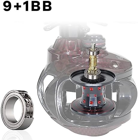 FISHDROPS Baitcaster Reels, 9+1BB, CNC Aluminum Spool, Magnetic Brake System Bait Caster Reel High Speed Gear Ratio 7.0:1 Ultra Smooth Low Profile Baitcasting Fishing Reel - Image 2
