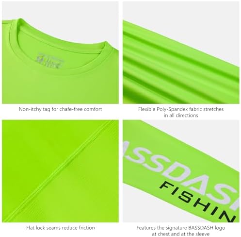 BASSDASH Fishing T Shirts for Men UV Sun Protection UPF 50+ Long Sleeve Tee T-Shirt - Image 5