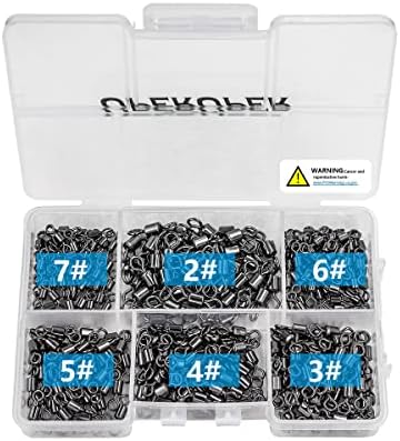 Fishing Barrel Swivels Kit, 300pcs Stainless Steel Rolling Bearing Snap Connector for Saltwater Freshwater Fishing#2#3#4#5#6#7 - Image 2
