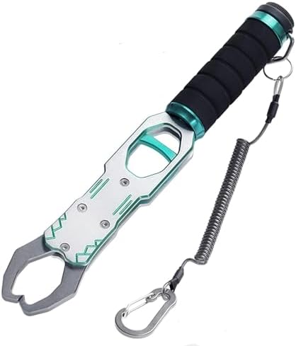 Fish Lip Gripper with 40lbs Built-in Weight Scale, 2-in-1 Fish Grabber Tool by SirChic