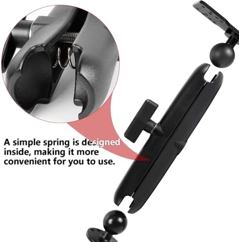 Universal Mounting Bracket - Extended Aluminum Alloy Arm with Spherical & Rectangular Plate, Circular Base for Fish Finder, GPS Plotter, Depth Sounder, CB Radio, Marine Electronics (11.4inch) - Image 2