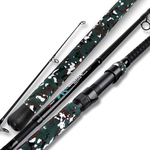 Fiblink 4-Piece Surf Spinning Fishing Rod, Portable Travel-Friendly Pole, Carbon Fiber Fishing Rod (9’/10’/12’) by Fiblink