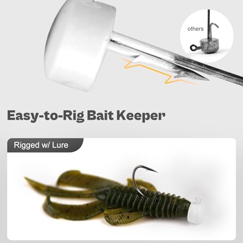 Ned Rig Jig Heads, 20/40 Pack Finesse Mushroom Jig Hooks for Bass Fishing - Image 5