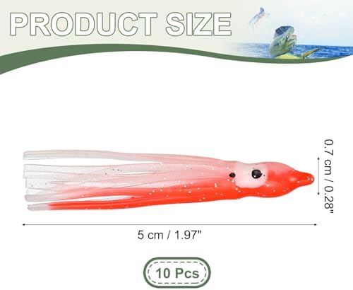 Fishing Squid Skirts, Glow Soft Plastic Trolling Lures Luminous -Fitting for (Bass/Trout/Salmon/Saltwater/Fishing Bait) - Image 2