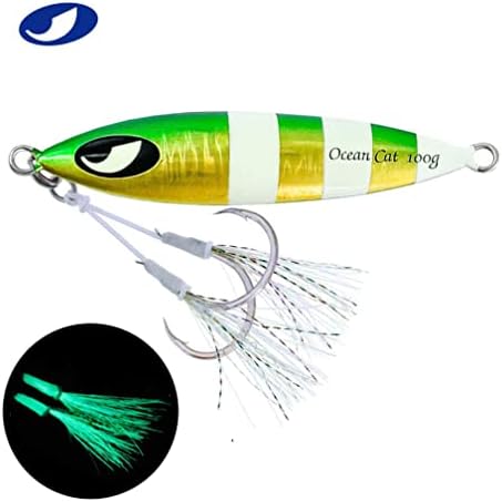 OCEAN CAT Lead Metal Flat Slow Fall Pitch Fishing Jigs Lures Sinking Vertical Jigging Bait with Butterfly Hook for Saltwater Fishing - Image 2
