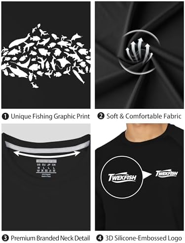 Men's Fishing Shirt Long Sleeve, UPF50+ UV Protection Sun Shirts, Quick Dry Graphic T Shirt for Running Hiking - Image 5