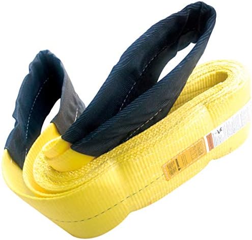 6" x 26' Polyester Lifting Sling Flat Eye & Eye 2PLY Vertical 16300 LBS Basket 32600 LBS Choker 13040 LBS by YellowLifting