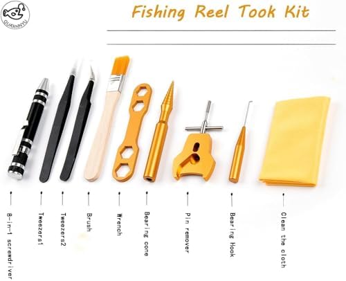 QUA'ANNYU Fishing Reel Maintenance Kit, Professional Fishing Reel Care & Repair Tool Set with 24/30/38-in-1 Screwdriver Set - Image 4