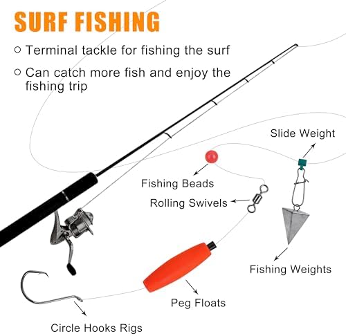Catfish Rig Tackle Making Kit Catfishing Tackle Accessories Catfish Tackle with Catfish Floats Catfish Hooks Bobber Stoppers Swivels Fishing Rattle Bells Fishing Beads Catfishing Gear Equipment - Image 6