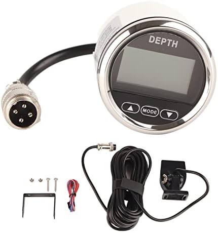 Digital Boat Depth Finder, 52mm/2in Marine Depth Gauge, Depth Sounder Dash Depth Finder Transducer with White Backlight for Yachts Boats Marine - Image 5