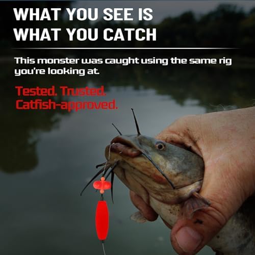 Narcissus Catfish Rigs Set – 6 Pre-Tied Rigs with 2 Sinker Sliders & 2oz Pyramid Sinker, Float Rigs Tackle, Santee Rig, Circle Hooks 6/0 – Complete & Ready-to-Use Kit - Image 7