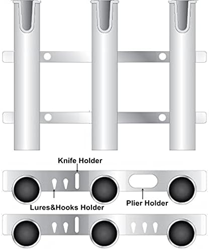 HiUmi Wall Mounted Fishing Rod Holders Tubes Links Fishing Rod Holder Rack Rests (3-Pole-White) - Image 3