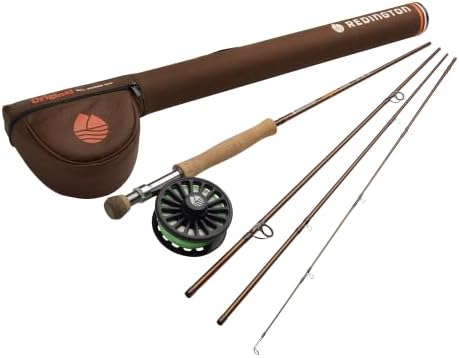 Redington Original Fly Fishing Rod and Reel Combo Kit – 9’ 4-Piece Medium Action Rod, Crosswater Reel, Rio Fly Line, Leader, and Travel Case – Freshwater & All Water Options by REDINGTON