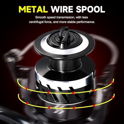Sougayilang Freshwater Spinning Fishing Reel - 5.0:1/4.7:1 Gear Ratio, 22LBs Max Drag, Carbon Fiber & CNC Aluminum Spool,3000、4000、5000、6000、7000Series - Image 7