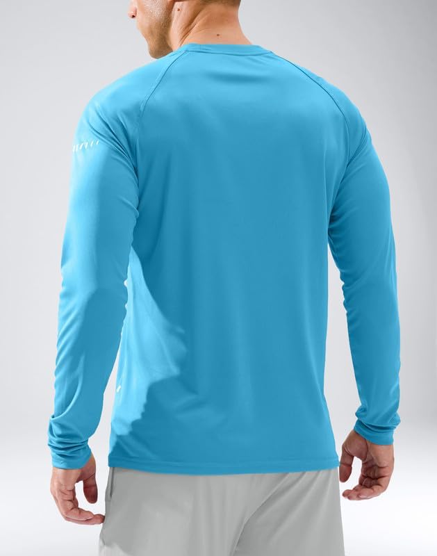Men's Sun Protection Swim Long Sleeve UPF 50+ Rash Guard Lightweight Shirts - Image 2