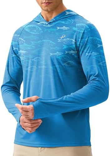 Pudolla Men's Sun Protection Hoodie Shirts UPF 50+ Fishing Hiking Shirt by PudollaSports