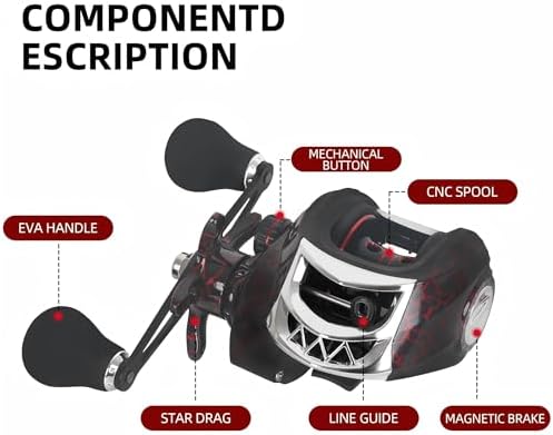 Baitcasting Reel & Baitcaster Reel 7.2:1 High Speed, Low Profile - Image 2