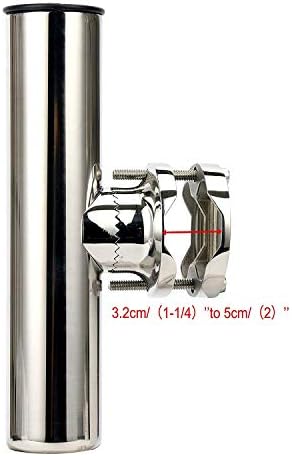 Amarine-made 4Pcs Boat Rod Holder, Stainless Rail Mount Clamp on Fishing Rod Holder, Adjustable Fishing Pole Holder for Rails 1-1/4" to 2" - Image 2