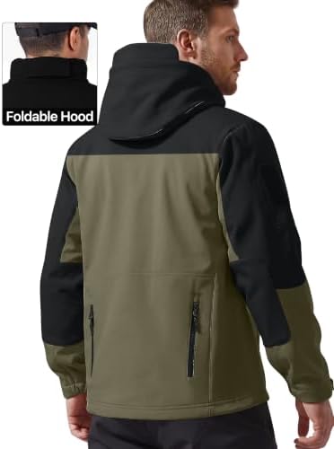 FREE SOLDIER Men's Hooded Waterproof Softshell Jacket - Image 2