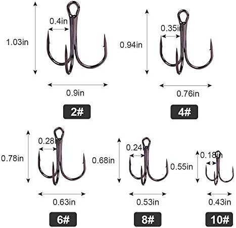 UCEC Fishing Hooks Treble Hooks for Trout Saltwater Freshwater Fish Hook - Image 6