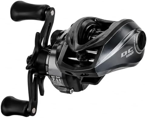 DC Baitcasting Reel with Smart Digital Brake, Anti-Backlash Fishing Reel with Signature DC Sound, Easy-Control 7.1:1 Baitcaster for Beginners & Bass Fishing by KITHWILD