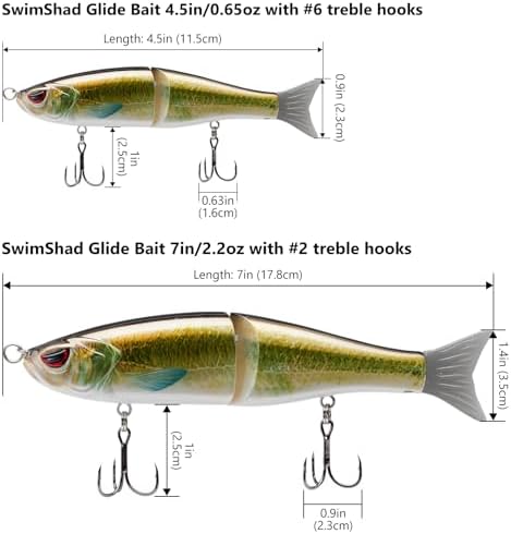 Bassdash SwimShad Glide Baits Jointed Swimbait Bass Pike Salmon Trout Muskie Fishing Lure - Image 2