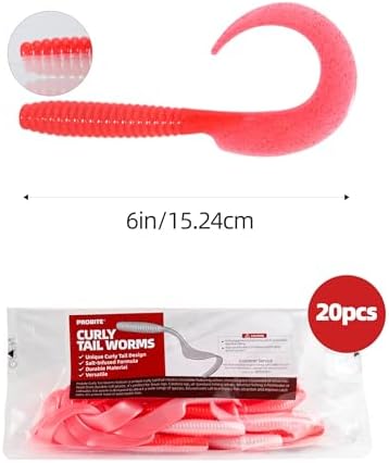 Curly Style Tail Worms Fishing Lures – Realistic Wavy Tail Soft Bait Grub Swimbaits for Saltwater & Freshwater Fishing, Available in 4 Inch & 6 Inch, Perfect for Bass, Trout, Crappie, & More - Image 5