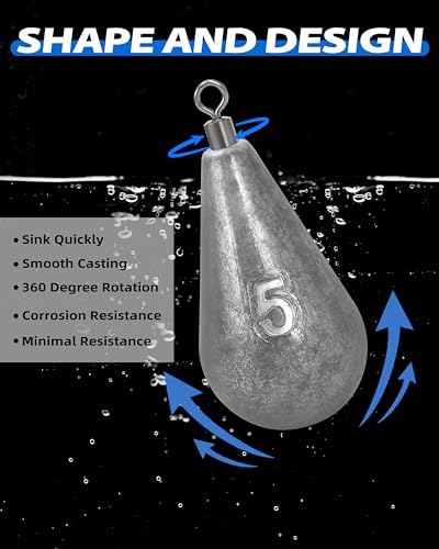 BLUEWING Casting Swivel Bell Sinkers Fishing Weights 1/2oz-8oz Drop Shot Dipsey Lead Saltwater - Image 3