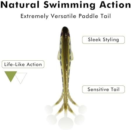 TRUSCEND Shadtale Easy Catch Soft Fishing Lures with BKK Hooks - Trembly Sinking and Vibrating Swim for More Bites, Pre-Rigged Swimbaits for Bass, Trout, Crappie, Walleye, Freshwater Saltwater Fishing - Image 5