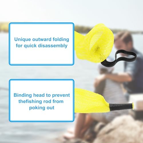 PATIKIL Rod Sock, Fishing Rod Sleeve Cover Braided Mesh Pole Protector Gloves Fishing Tools Pointed End for Spinning Fishing Rod Fly Rod Ice Rod Casting Rod - Image 6