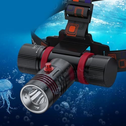 Scuba Diving Headlamp IPX8 Waterproof LED Dive Light 10W L2 Bead Type-C Rechargeable 45° Adjustable Angle for Underwater Sports - Image 5