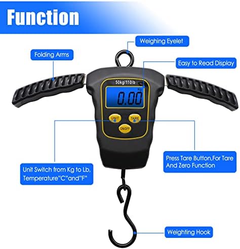 Fish Scale 110lbs/50kg Waterproof Hanging Fishing Portable Weight Scale - Image 5