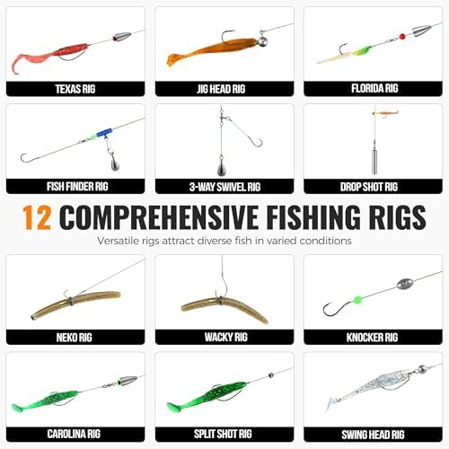 PLUSINNO 264/397pcs Fishing Accessories Kit, Organized Fishing Tackle Box with Tackle Included, Fishing Hooks, Fishing Weights Sinkers, Swivels, Beads, Fishing Gear Set Equipment for Bass Trout - Image 5