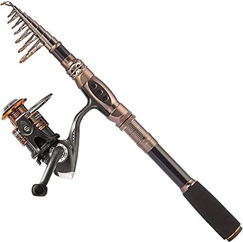 PLUSINNO Fishing Rod and Reel Combos Carbon Fiber Telescopic Fishing Pole with Reel Combo Sea Saltwater Freshwater Kit Fishing Rod Kit by PLUSINNO