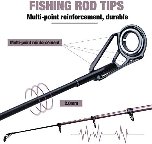 Sougayilang Telescopic Fishing Rod - 24 Ton Carbon Fiber,CNC Machined Reel Seat, Comfortable EVA Handle, Travel Fishing Rod for Bass Trout Fishing - Image 2